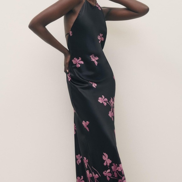 Reformation Jeany Silk Dress in Night Iris - Picture 3 of 7